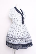 画像2: axes femme / イカリ柄モチーフ風チュニック M オフ×紺 S-26-06-14-042-AX-OP-SZ-ZS (2)