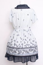 画像4: axes femme / イカリ柄モチーフ風チュニック M オフ×紺 S-26-06-14-042-AX-OP-SZ-ZS (4)