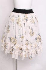 画像1: axes femme / 薔薇柄プリーツフリルスカート  オフ S-26-06-14-045-AX-SK-AS-ZS (1)