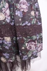 画像3: axes femme / ホーリーローズ柄フリルスカート  パープル S-26-06-14-046-AX-SK-HR-ZT648 (3)