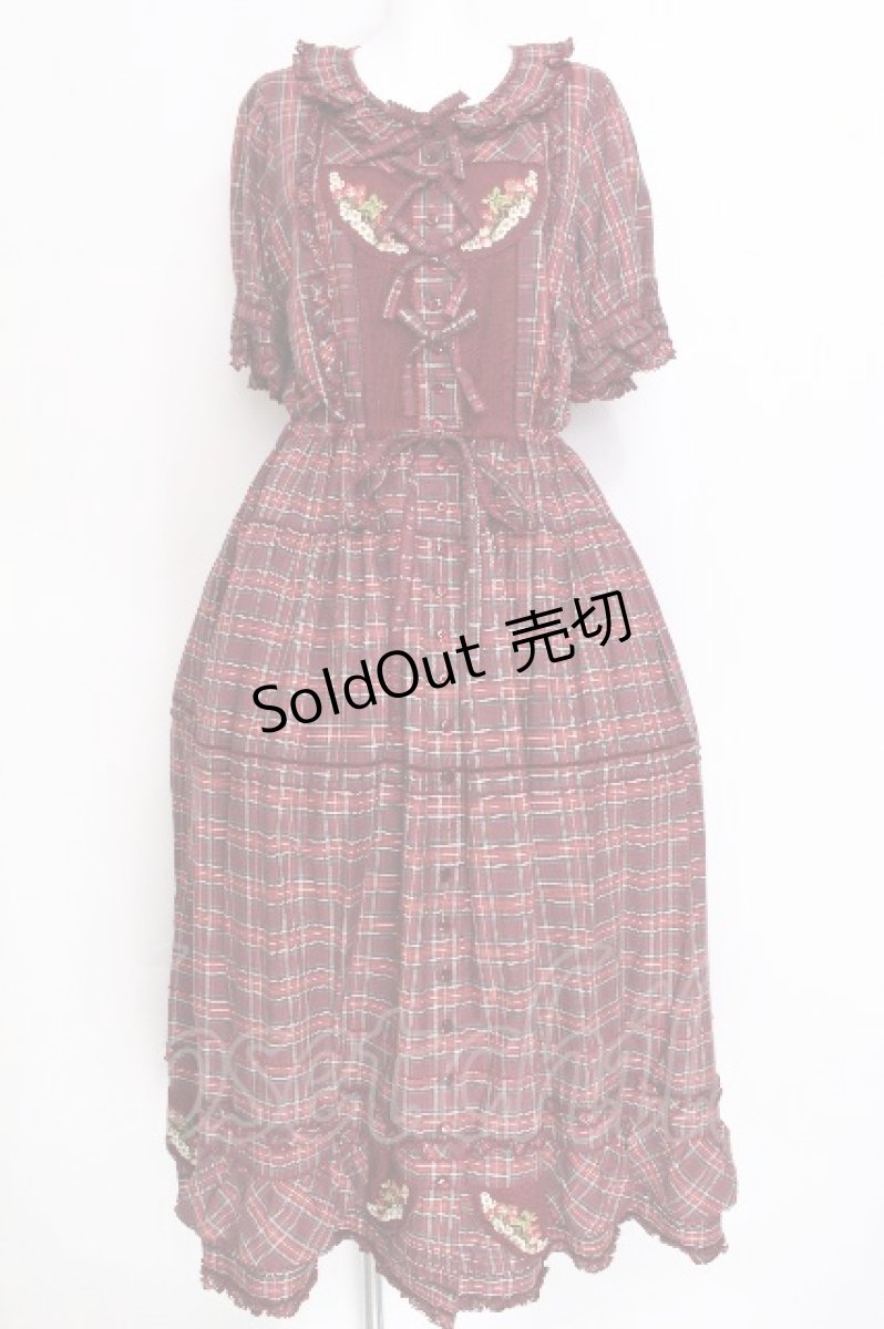 画像1: PINK HOUSE / オジリナルタータンワンピース F 赤 S-26-06-14-021-LO-OP-SZ-ZS (1)