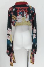 画像2: Royal Princess Alice / お狐さまと彼岸花・たまコラボ 蝶々振袖ボレロ  黒ｘ赤 S-26-06-15-040-LO-CO-HR-ZS (2)