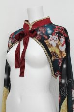 画像3: Royal Princess Alice / お狐さまと彼岸花・たまコラボ 蝶々振袖ボレロ  黒ｘ赤 S-26-06-15-040-LO-CO-HR-ZS (3)