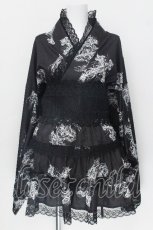 画像1: Amilige / クロスハート羽総柄浴衣ワンピース＋帯セット  黒 S-26-06-15-041-PU-OP-HR-ZS (1)
