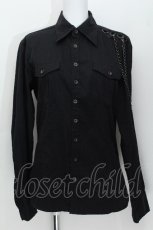 画像1: BPN FOR MEN / チェーンストライプブラウス  黒 S-26-06-15-044-GO-BL-AS-ZS (1)