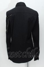 画像2: BPN FOR MEN / チェーンストライプブラウス  黒 S-26-06-15-044-GO-BL-AS-ZS (2)
