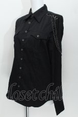 画像3: BPN FOR MEN / チェーンストライプブラウス  黒 S-26-06-15-044-GO-BL-AS-ZS (3)