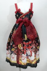 画像1: Royal Princess Alice / お狐さまと彼岸花・たまコラボ 帯付きドレス  黒ｘ赤 S-26-06-15-048-LO-OP-HR-ZS (1)