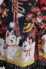 画像3: Royal Princess Alice / お狐さまと彼岸花・たまコラボ 帯付きドレス  黒ｘ赤 S-26-06-15-048-LO-OP-HR-ZS (3)