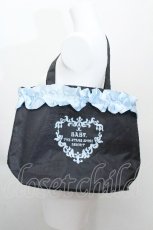 画像1: BABY,THE STARS SHINE BRIGHT / サテンフリルリボントートバッグ  黒ｘサックス S-26-06-15-022-BA-BG-AS-ZS (1)