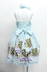 画像4: metamorphose / スワンガーデンハイウエストジャンパースカート&カチューシャセット  サックス S-26-06-16-028-ME-OP-HR-ZS (4)