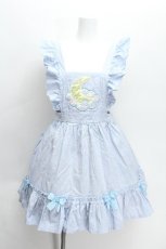 画像1: Nile Perch / フリルジャンパースカート   サックス S-26-06-16-032-LO-OP-HR-ZS (1)