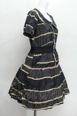 画像2: axes femme / ドットボーダー柄ワンピース M ネイビー S-26-06-16-044-AX-OP-HR-ZS (2)