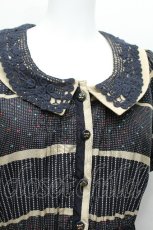 画像4: axes femme / ドットボーダー柄ワンピース M ネイビー S-26-06-16-044-AX-OP-HR-ZS (4)