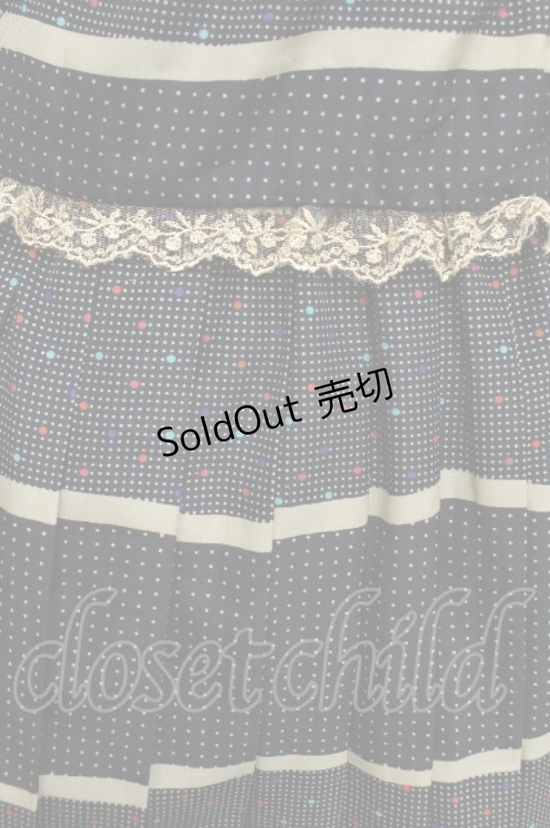 画像5: axes femme / ドットボーダー柄ワンピース M ネイビー S-26-06-16-044-AX-OP-HR-ZS (5)