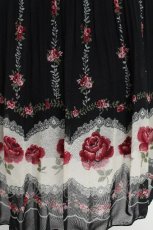 画像3: axes femme / ローズプリントシフォンスカート  黒 S-26-06-16-053-AX-SK-HR-ZS (3)
