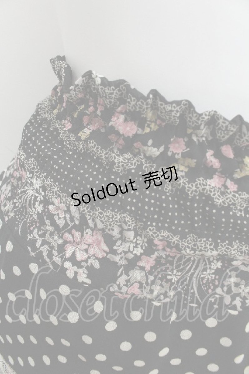 画像2: axes femme / 花柄シフォンスカート  黒 S-26-06-16-054-AX-BL-HR-ZS (2)