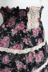 画像2: axes femme / 花柄シフォンスカート  紺ｘピンク S-26-06-16-055-AX-BL-HR-ZS (2)