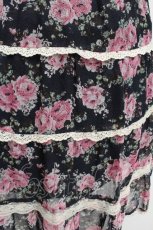 画像3: axes femme / 花柄シフォンスカート  紺ｘピンク S-26-06-16-055-AX-BL-HR-ZS (3)