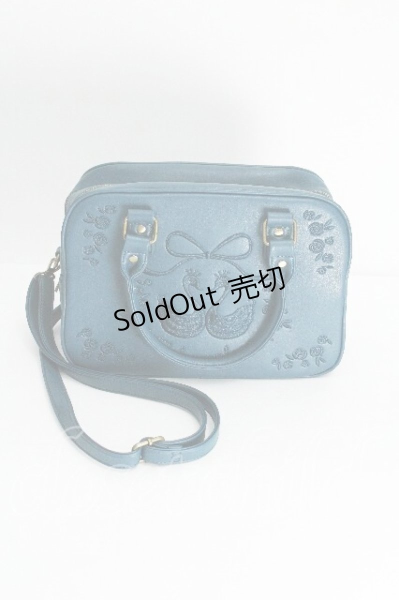 画像1: metamorphose / スワン刺繍入りWファスナーBAG  ブルーグリーン S-26-06-16-008-ME-BG-HR-ZS (1)