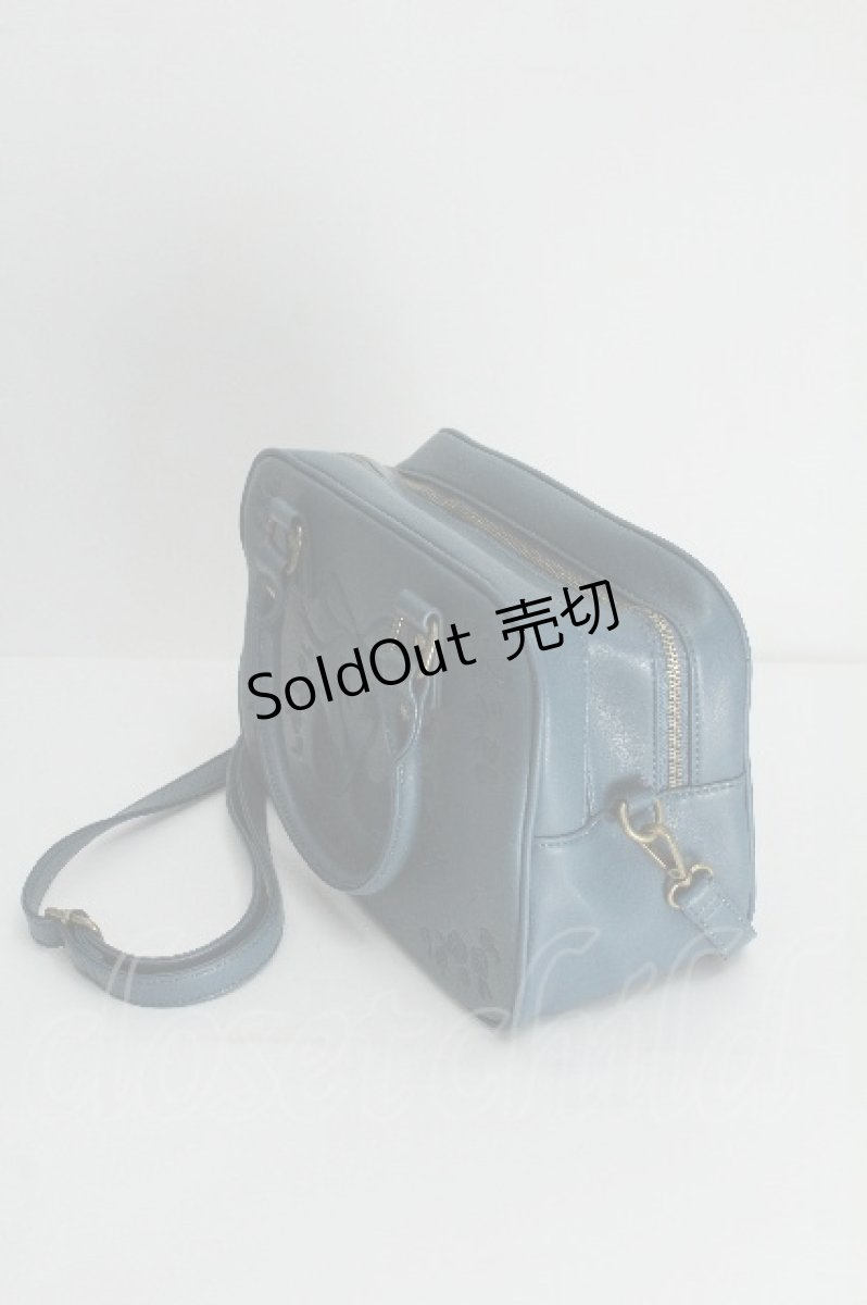 画像2: metamorphose / スワン刺繍入りWファスナーBAG  ブルーグリーン S-26-06-16-008-ME-BG-HR-ZS (2)