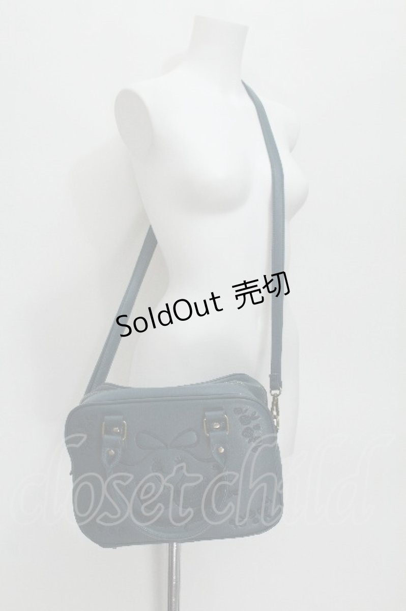 画像5: metamorphose / スワン刺繍入りWファスナーBAG  ブルーグリーン S-26-06-16-008-ME-BG-HR-ZS (5)