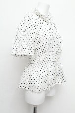 画像2: CHOICE / ドット柄シャーリングブラウス  白 S-26-06-16-012-PU-BL-HR-ZS (2)