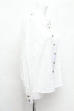 画像2: Amavel / Message Stripeクロスタイブラウス  白ｘラベンダー S-26-06-16-015-CA-BL-HR-ZS (2)
