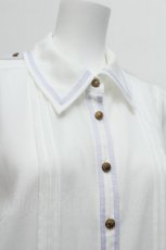 画像4: Amavel / Message Stripeクロスタイブラウス  白ｘラベンダー S-26-06-16-015-CA-BL-HR-ZS (4)