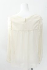 画像2: Franche Lippee / シフォンレーストップス 3L キナリ S-26-06-17-032-LO-BL-HR-ZS (2)