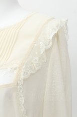 画像4: Franche Lippee / シフォンレーストップス 3L キナリ S-26-06-17-032-LO-BL-HR-ZS (4)