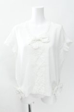 画像1: PINK HOUSE / シフォンピンタック半袖カットソー  白 S-26-06-17-034-LO-BL-HR-ZS (1)