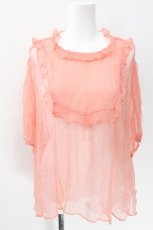 画像1: Franche Lippee / シフォンフリルトップス 3L ピンク S-26-06-17-040-LO-BL-HR-ZS (1)