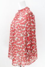 画像4: Franche Lippee / おこのみフリフリスタンドブラウス 3L 赤ｘ白 S-26-06-17-041-LO-BL-HR-ZS (4)