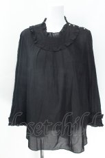 画像1: Franche Lippee / シフォンフリルプルオーバー FL5 黒 S-26-06-17-049-LO-TO-HR-ZS (1)