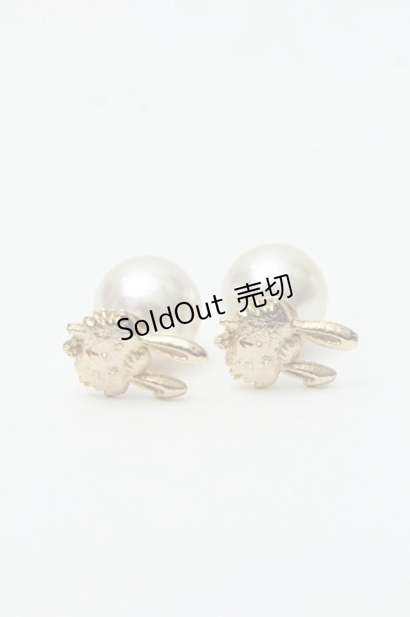 画像1: Franche Lippee / うさぎパール ピアス  白ｘゴールド S-26-06-17-013-LO-AC-HR-ZS (1)