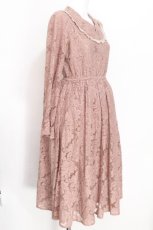 画像3: evelyn / レースリボンロングワンピース  ピンクベージュ S-26-06-18-029-LO-OP-HR-ZS (3)