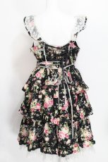 画像2: Angelic Pretty / Sweet Roseジャンパースカート  黒 S-26-06-18-033-AP-OP-HR-ZS (2)