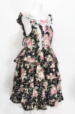 画像3: Angelic Pretty / Sweet Roseジャンパースカート  黒 S-26-06-18-033-AP-OP-HR-ZS (3)