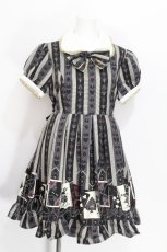 画像1: PUTUMAYO / レジメンタルワンピース  黒ｘグレー S-26-06-18-038-PT-OP-AS-ZS (1)