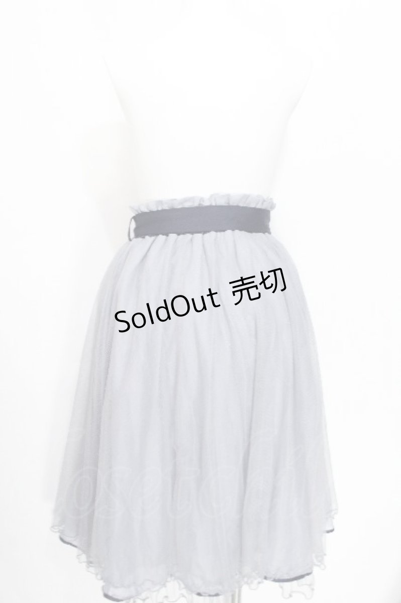 画像2: axes femme POETIQUE / パール付リボンチュールスカート  サックス S-26-06-18-048-AX-SK-AS-ZS (2)