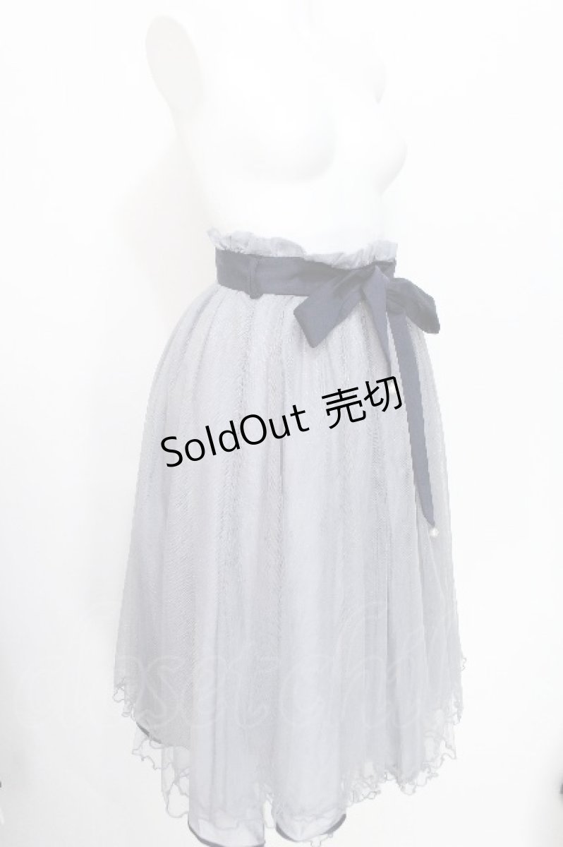 画像3: axes femme POETIQUE / パール付リボンチュールスカート  サックス S-26-06-18-048-AX-SK-AS-ZS (3)
