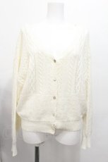 画像1: axes femme / 透かし編みニットカーディガン  オフ S-26-06-18-007-AX-TO-AS-ZS (1)