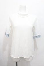 画像1: axes femme / 楊柳シフォン袖メロープルオーバー  白 S-26-06-18-002-AX-TO-AS-ZS (1)