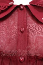 画像5: To Alice / 襟刺繍フード付きシフォンブラウス  赤 S-26-06-18-013-LO-OP-HR-ZS (5)