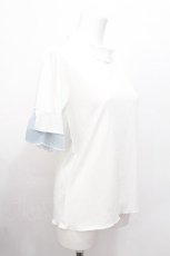 画像3: axes femme / 楊柳シフォン袖メロープルオーバー  白 S-26-06-18-002-AX-TO-AS-ZS (3)