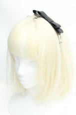 画像1: pium / ハートビジューリボンカチューシャ  シルバーｘ黒 S-26-06-19-008-LO-AC-AS-ZS (1)