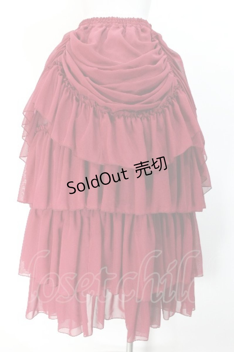 画像2: ATELIER PIERROT / バッスルロングスカート  ワイン S-26-06-19-064-EL-SK-HR-ZS (2)