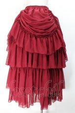 画像2: ATELIER PIERROT / バッスルロングスカート  ワイン S-26-06-19-064-EL-SK-HR-ZS (2)
