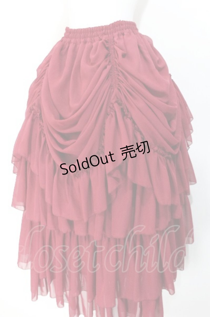 画像3: ATELIER PIERROT / バッスルロングスカート  ワイン S-26-06-19-064-EL-SK-HR-ZS (3)